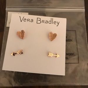 Vera Bradley Heart Bent Earrings
